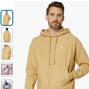 TAN Champion Men's Hoodie, Reverse Weave, Fleece Comfortable Pullover Sweatshirt